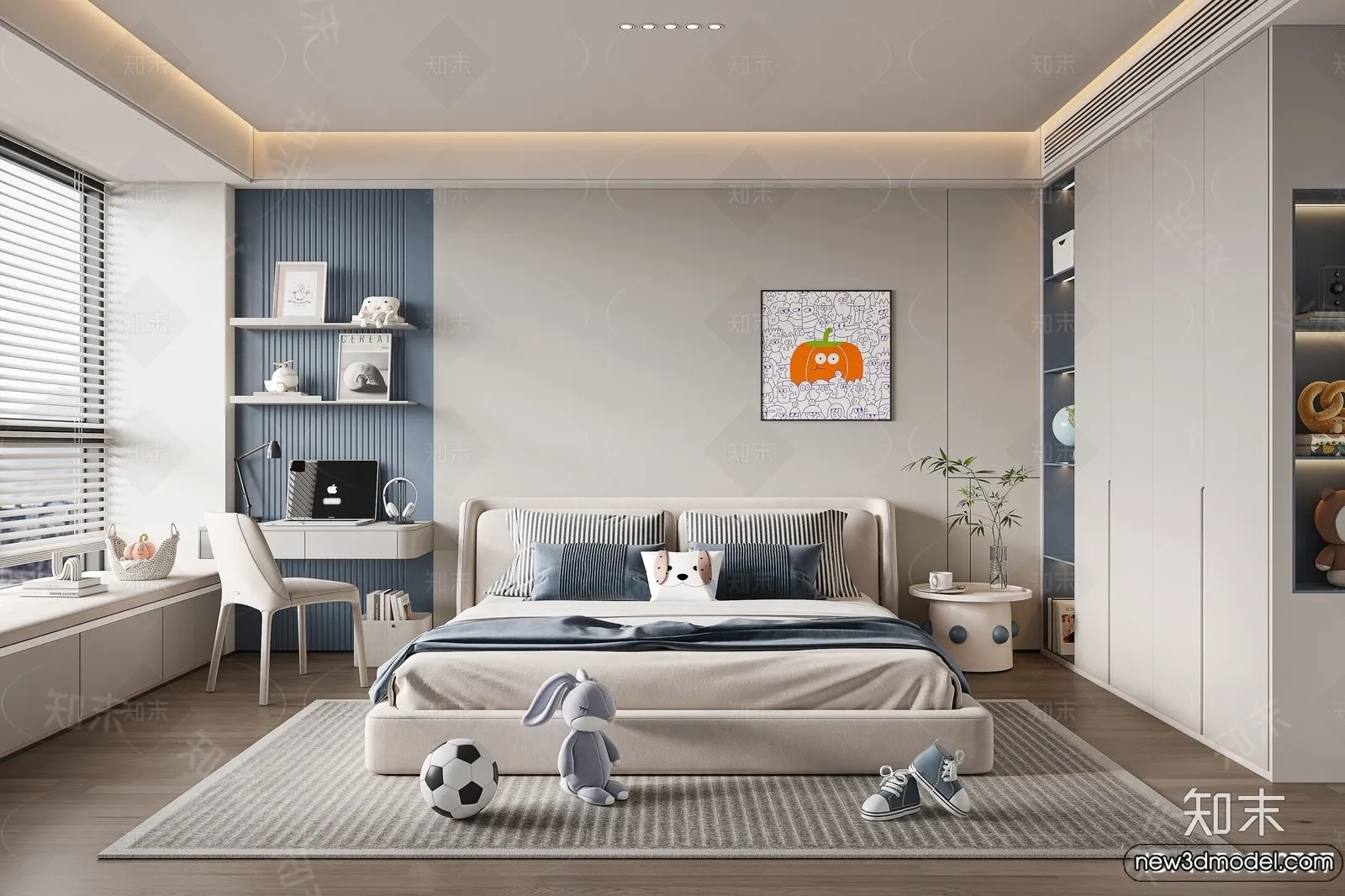 Children Room – 3D Interior Scene – Boy Room – 063