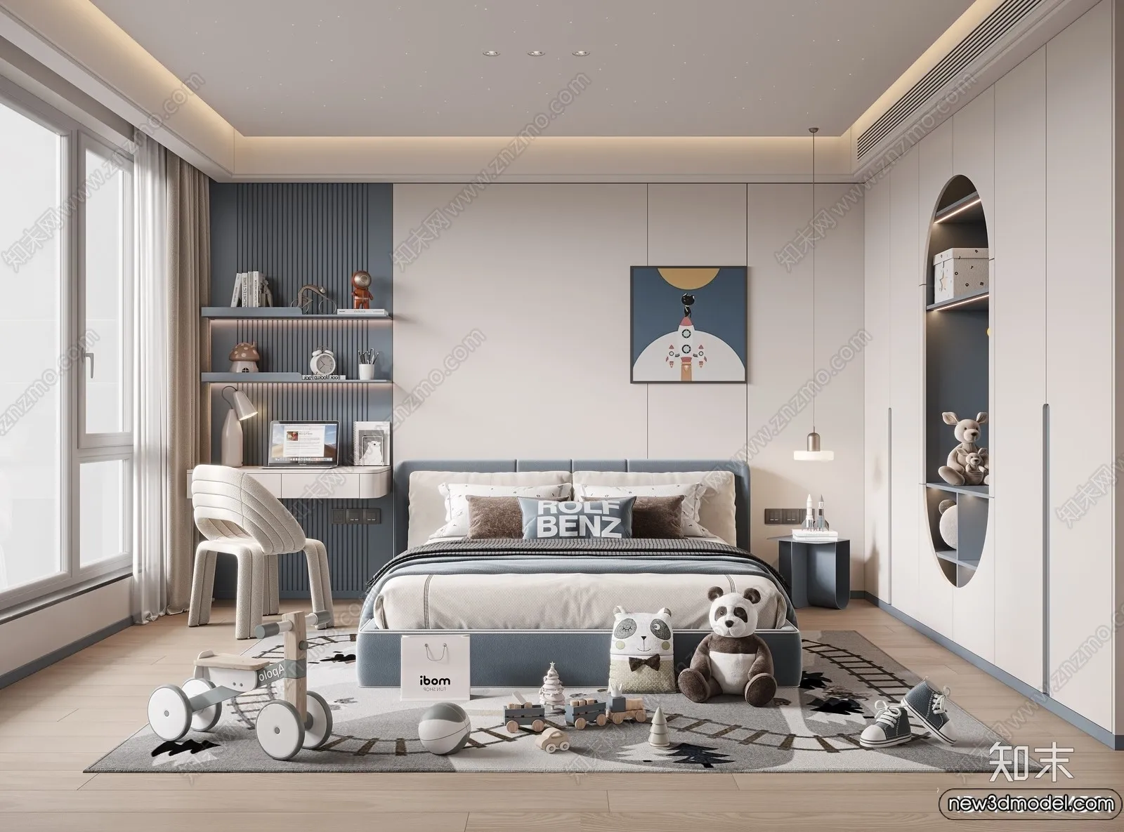 Children Room – 3D Interior Scene – Boy Room – 074