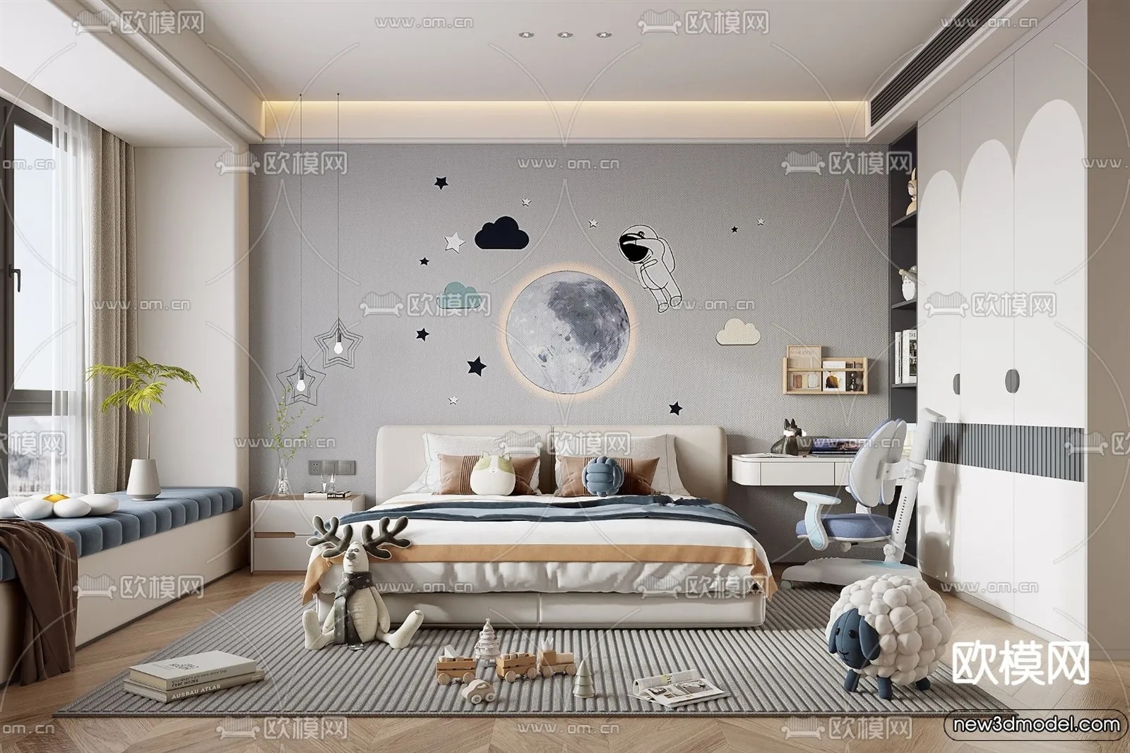 Children Room – 3D Interior Scene – Boy Room – 086