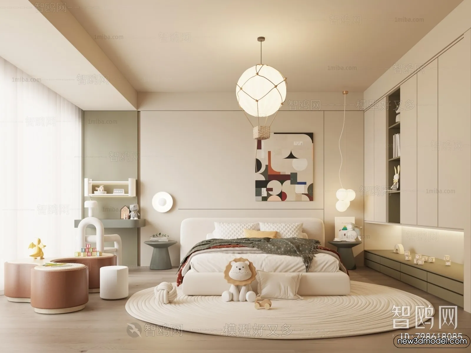 Children Room – 3D Interior Scene – Boy Room – 088