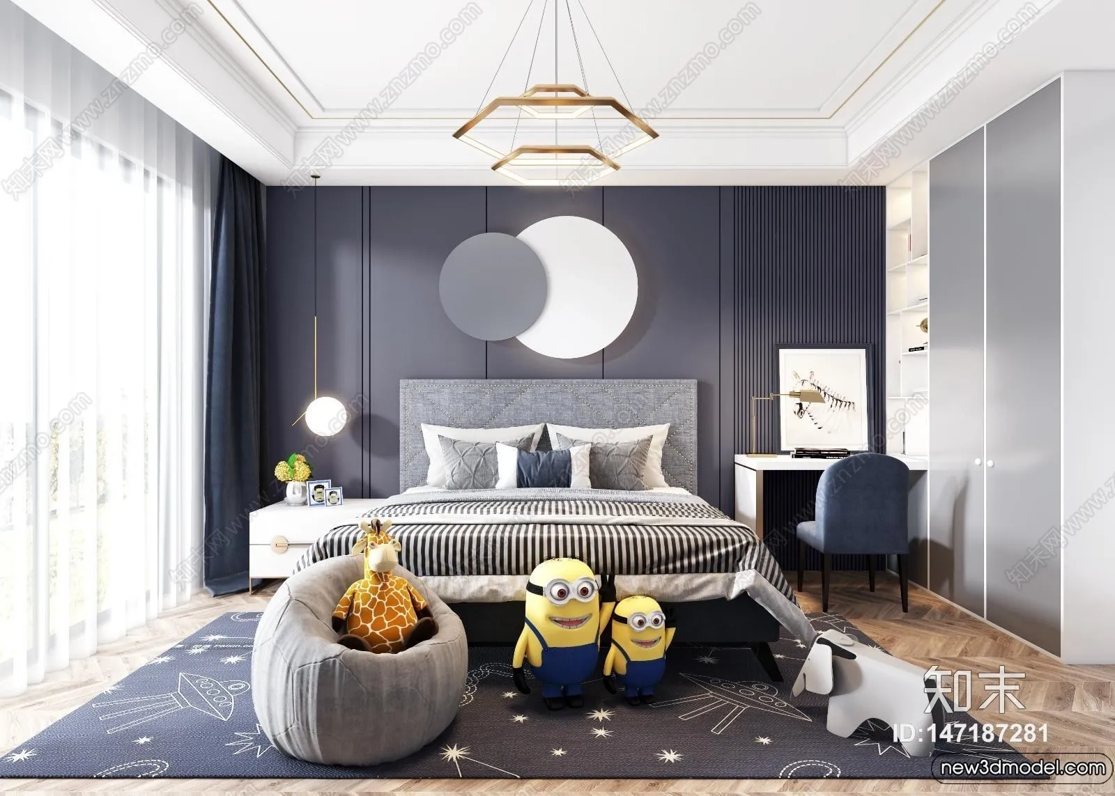 Children Room – 3D Interior Scene – Boy Room – 093