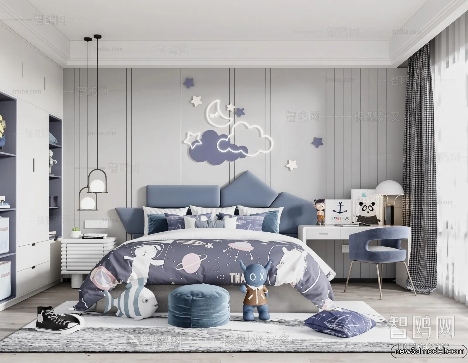 Children Room – 3D Interior Scene – Boy Room – 099