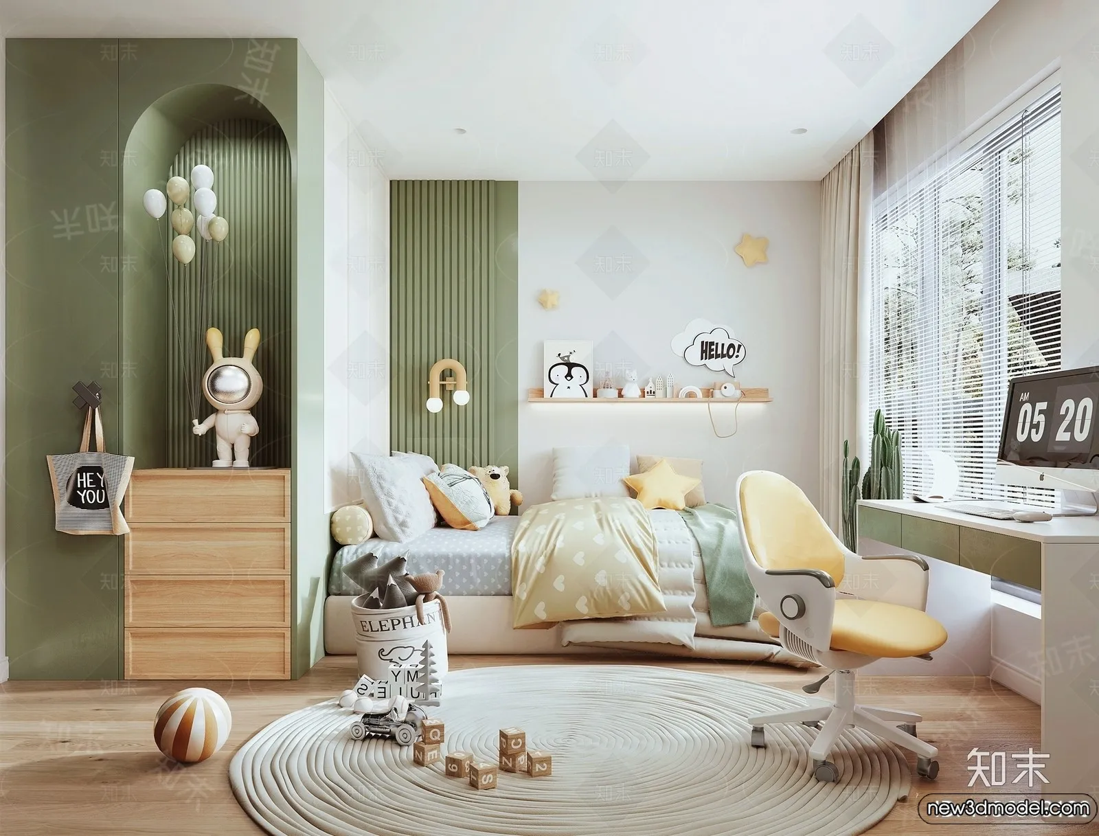 Children Room – 3D Interior Scene – Boy Room – 102