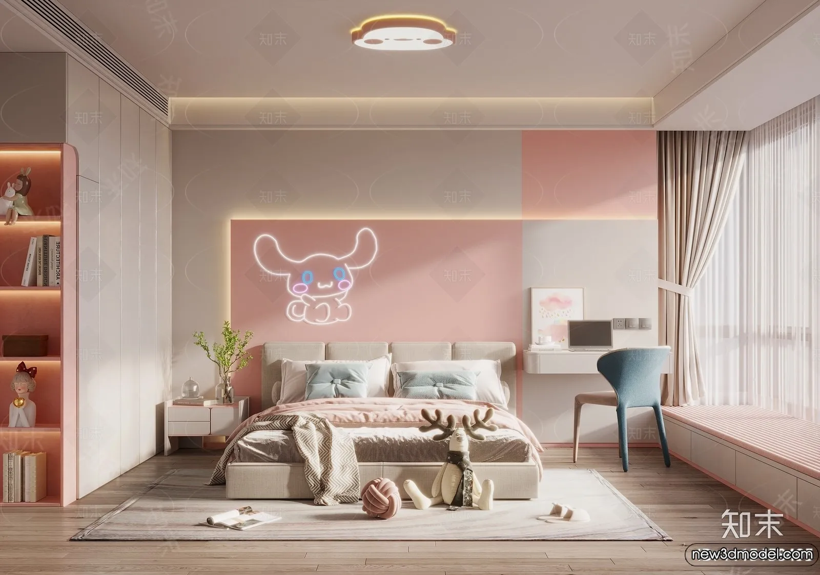 Children Room – 3D Interior Scene – Girl Room – 117