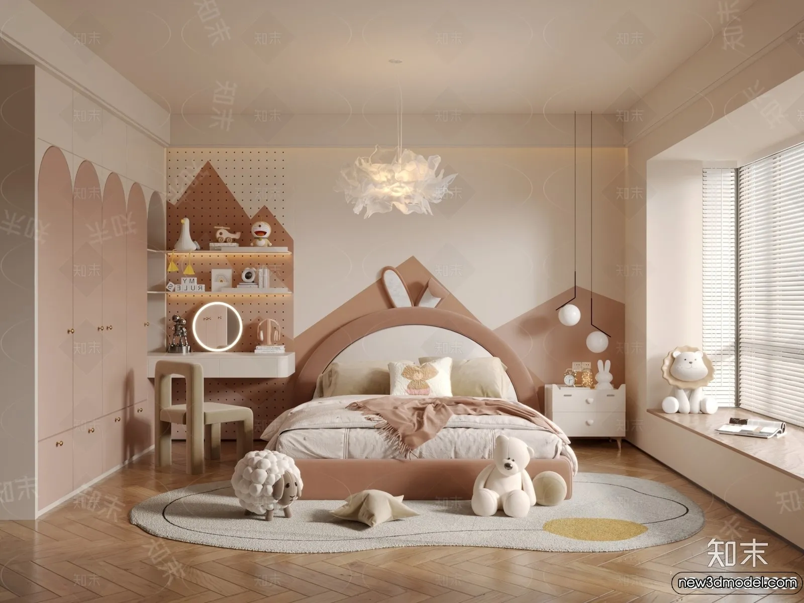 Children Room – 3D Interior Scene – Girl Room – 124