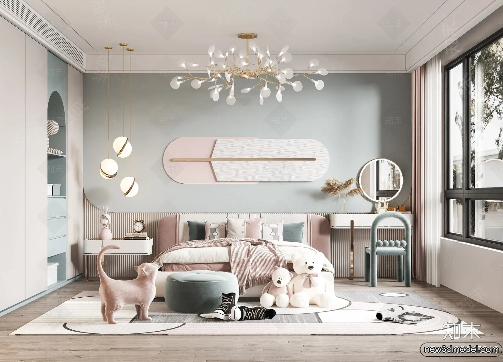 Children Room – 3D Interior Scene – Girl Room – 129