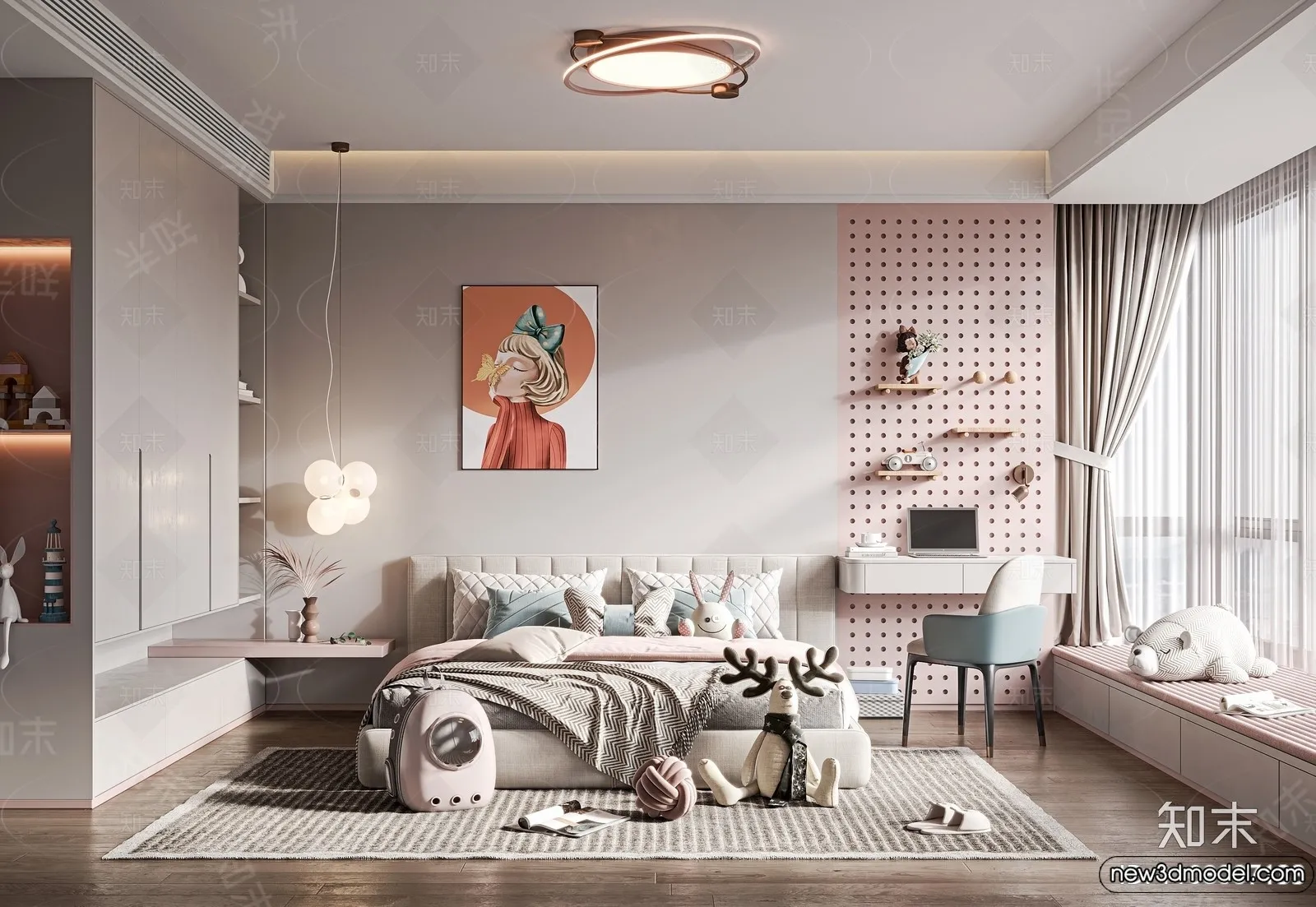 Children Room – 3D Interior Scene – Girl Room – 130