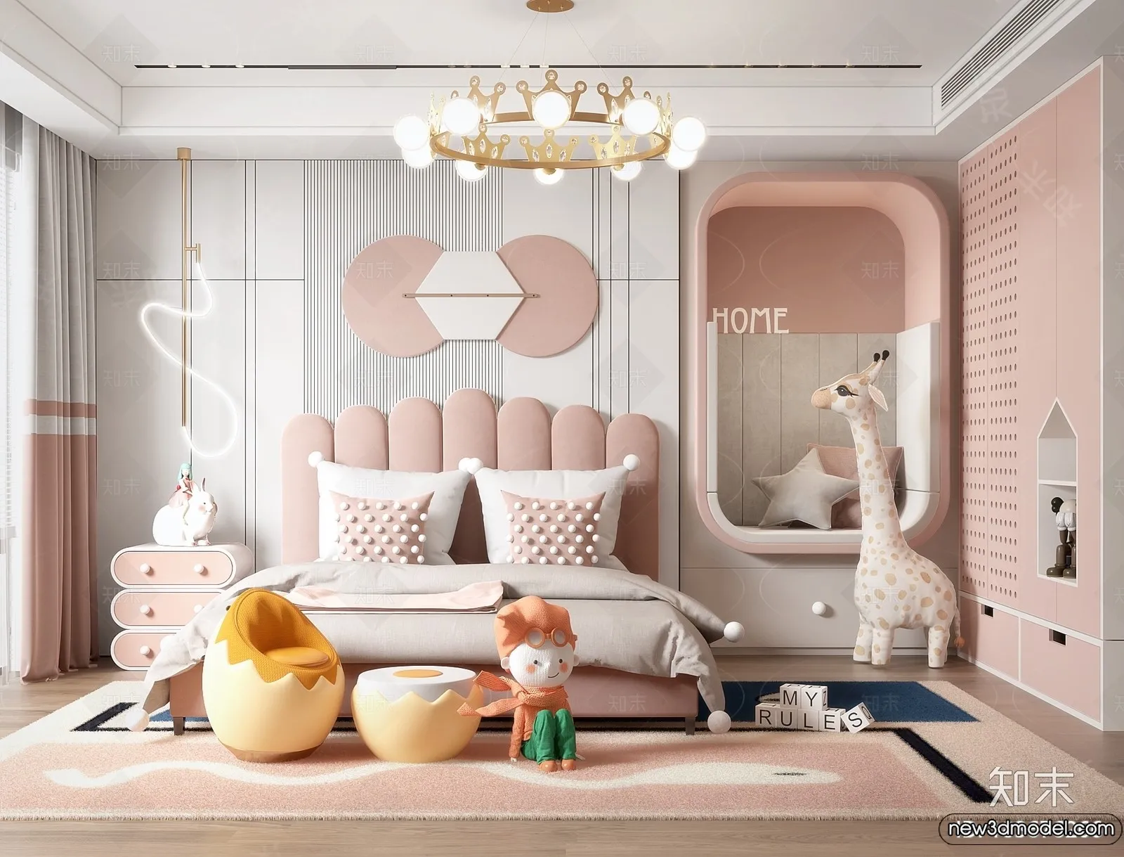 Children Room – 3D Interior Scene – Girl Room – 131