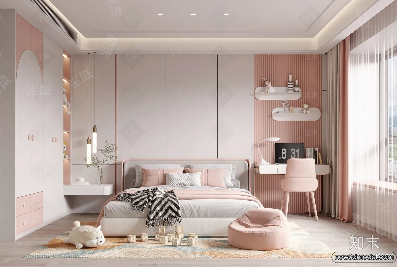 Children Room – 3D Interior Scene – Girl Room – 142