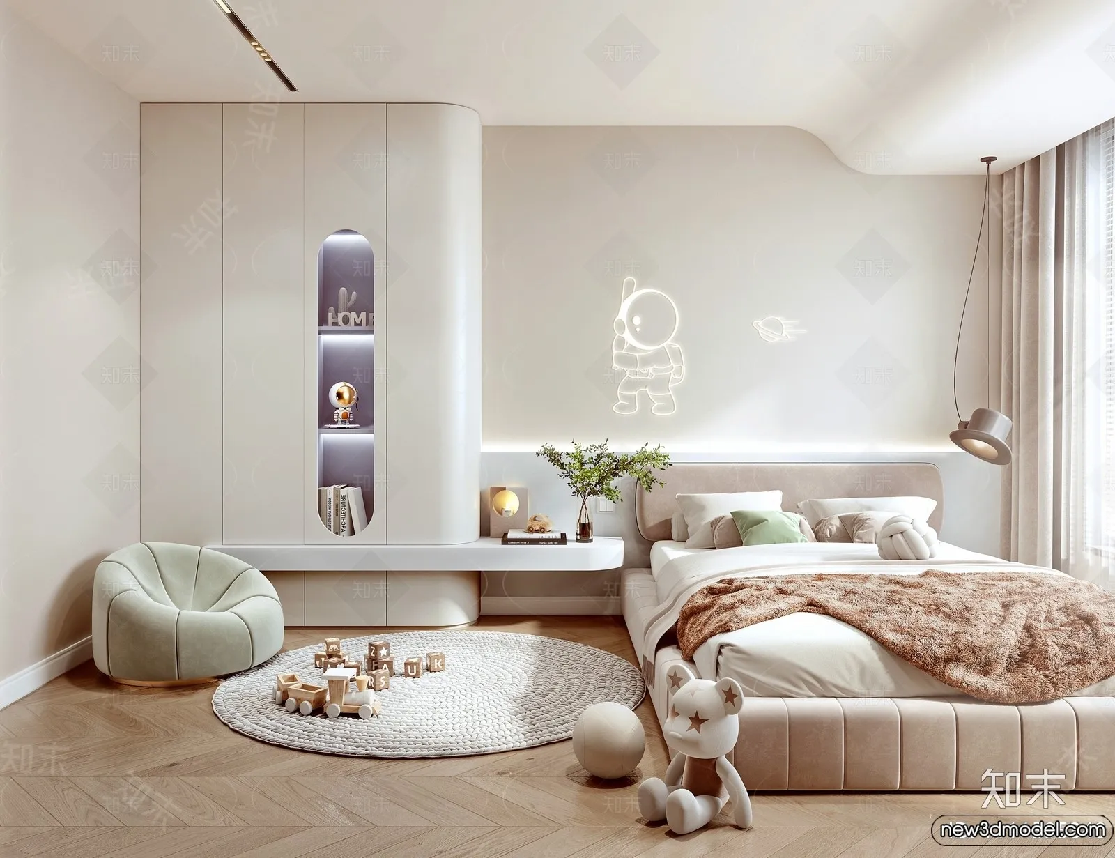 Children Room – 3D Interior Scene – Girl Room – 145