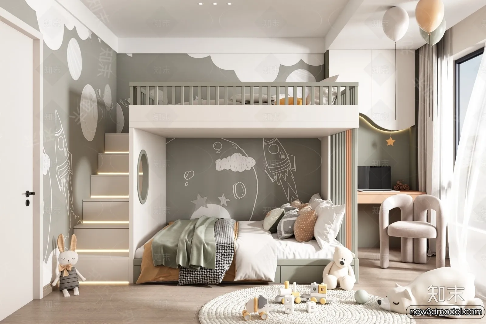 Children Room – 3D Interior Scene – Girl Room – 155