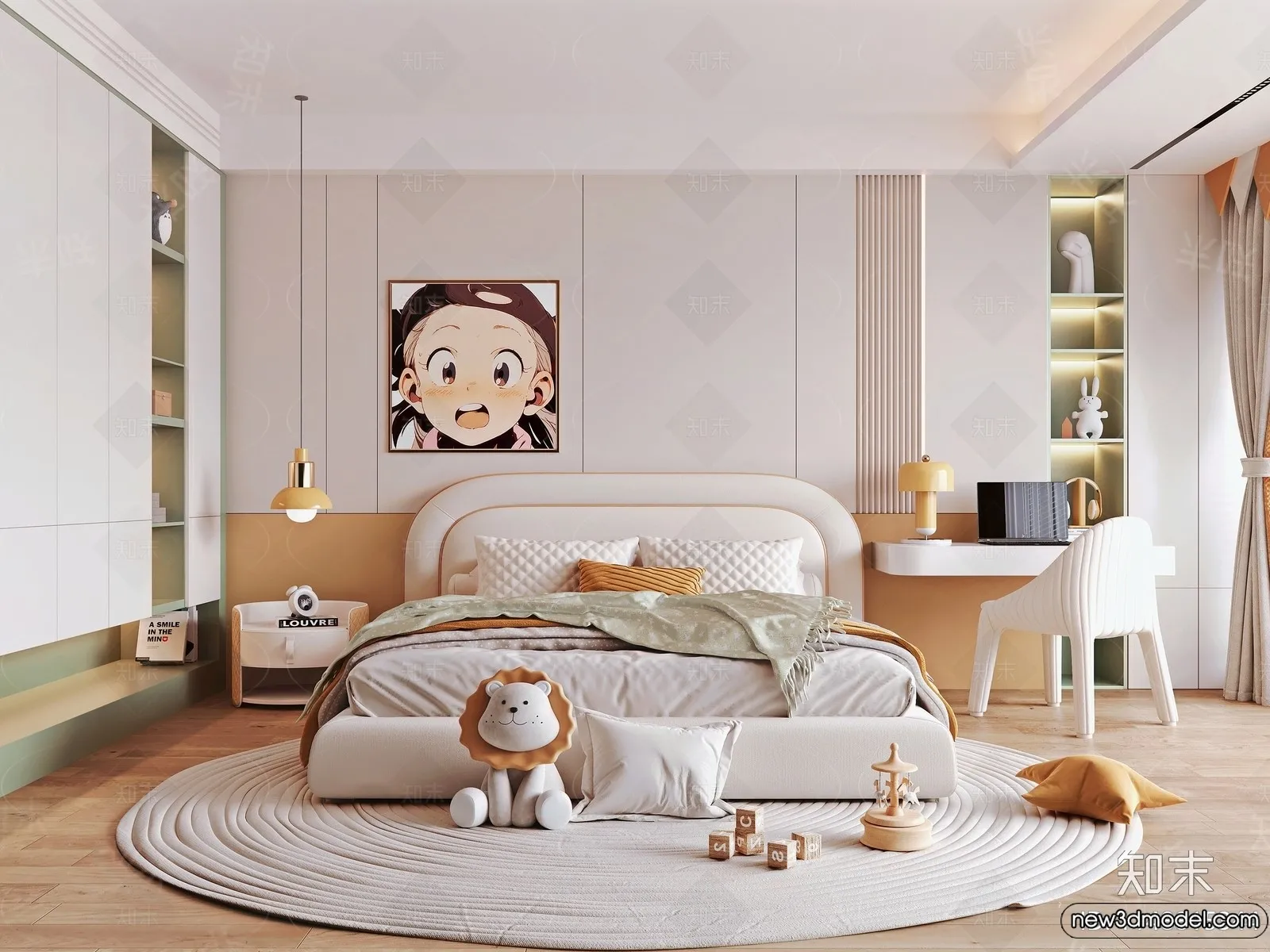 Children Room – 3D Interior Scene – Girl Room – 163