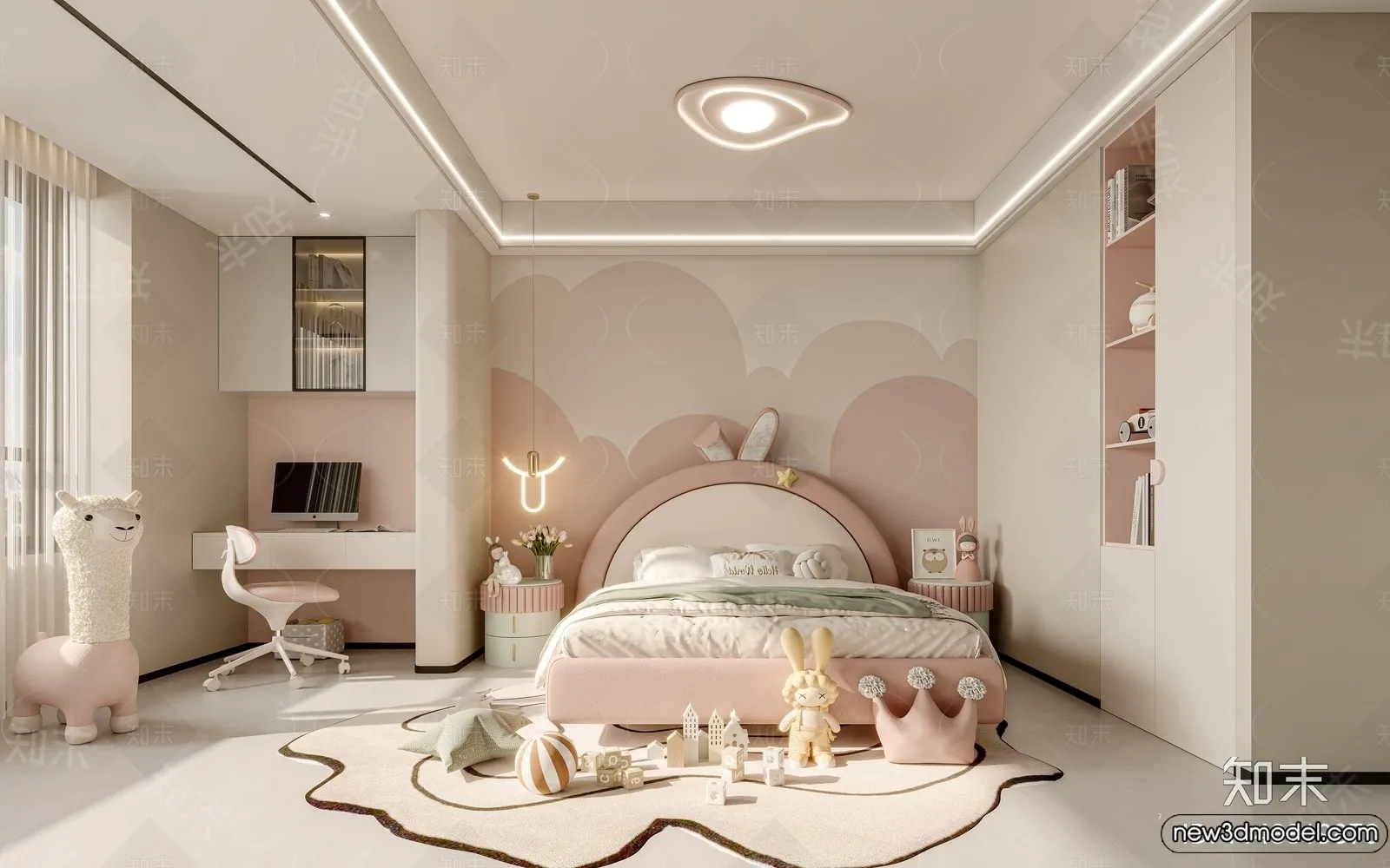 Children Room – 3D Interior Scene – Girl Room – 180