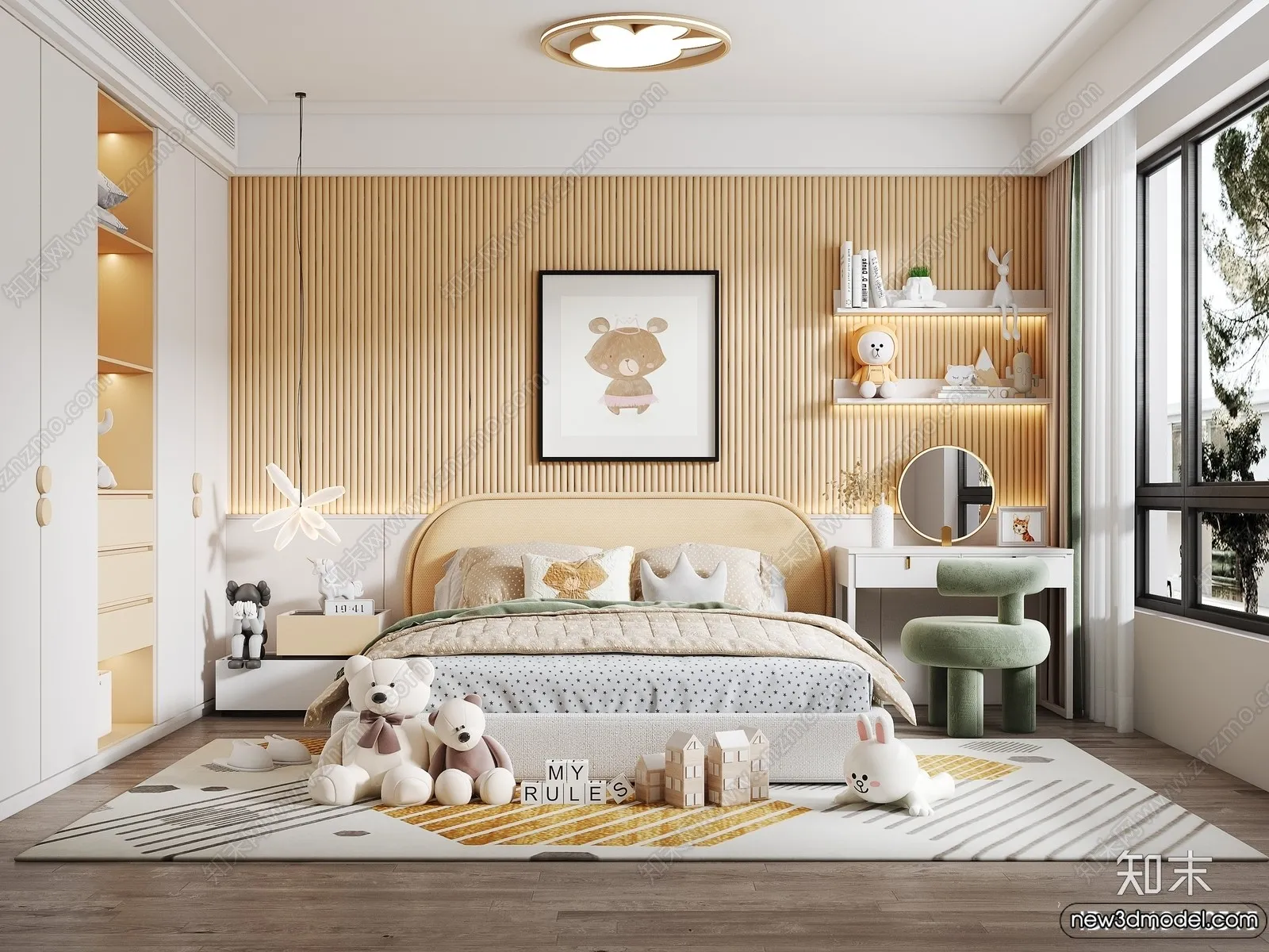 Children Room – 3D Interior Scene – Girl Room – 191