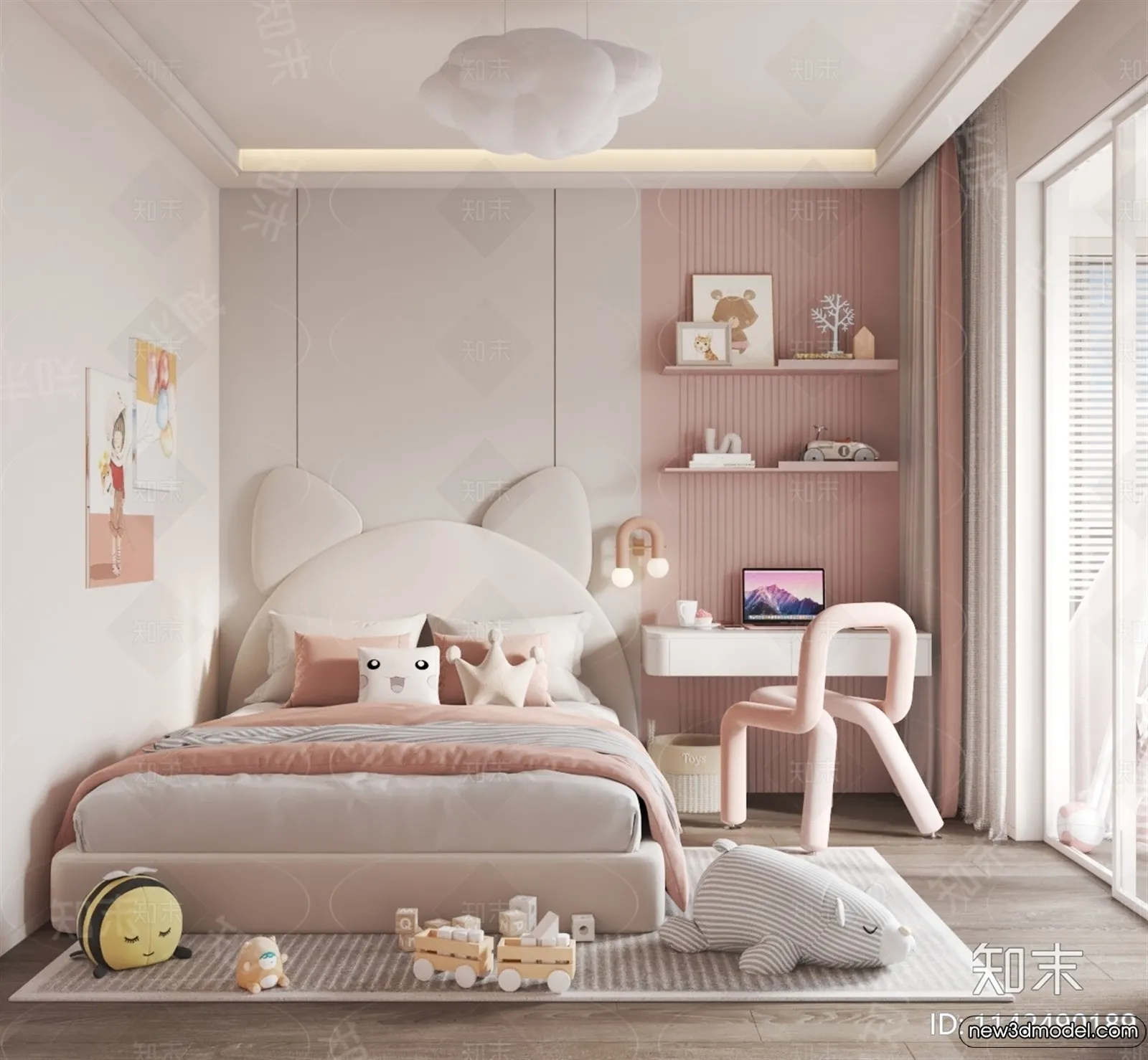 Children Room – 3D Interior Scene – Girl Room – 198