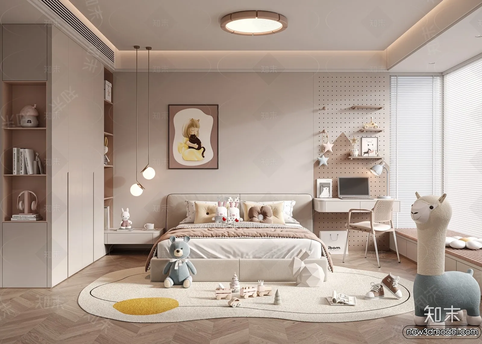 Children Room – 3D Interior Scene – Girl Room – 199