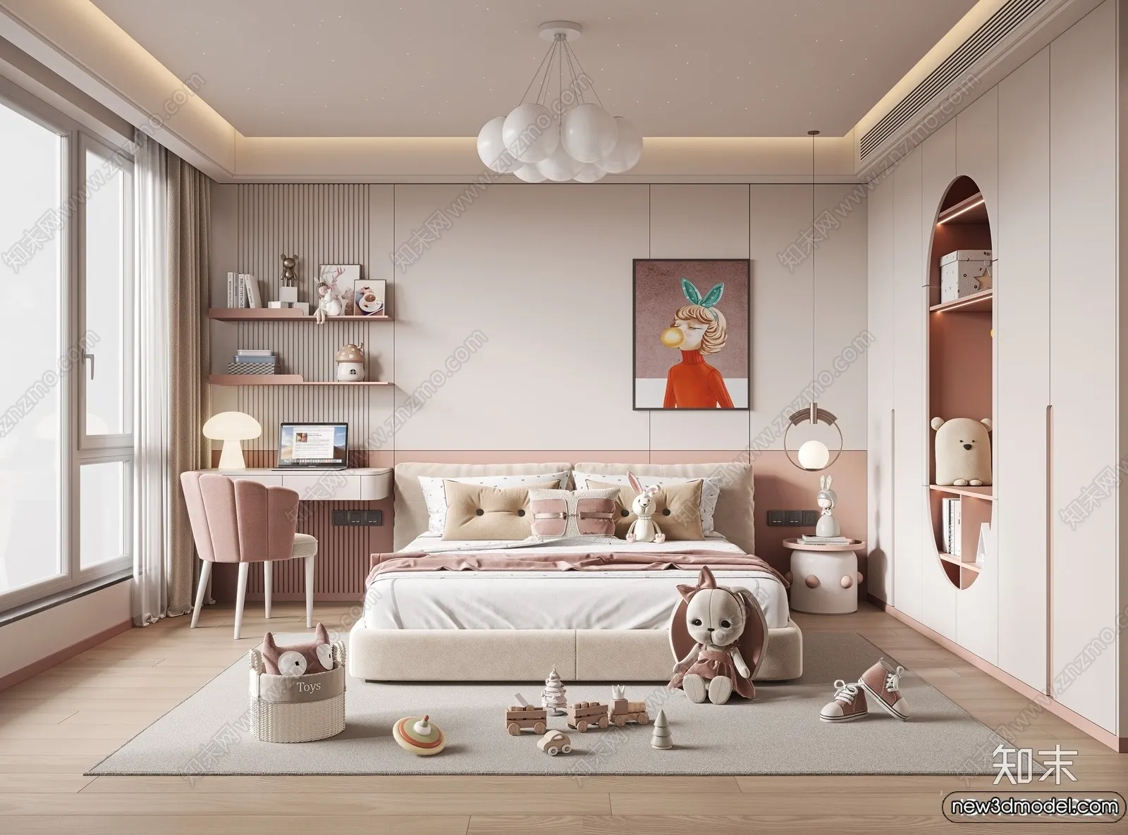 Children Room – 3D Interior Scene – Girl Room – 212