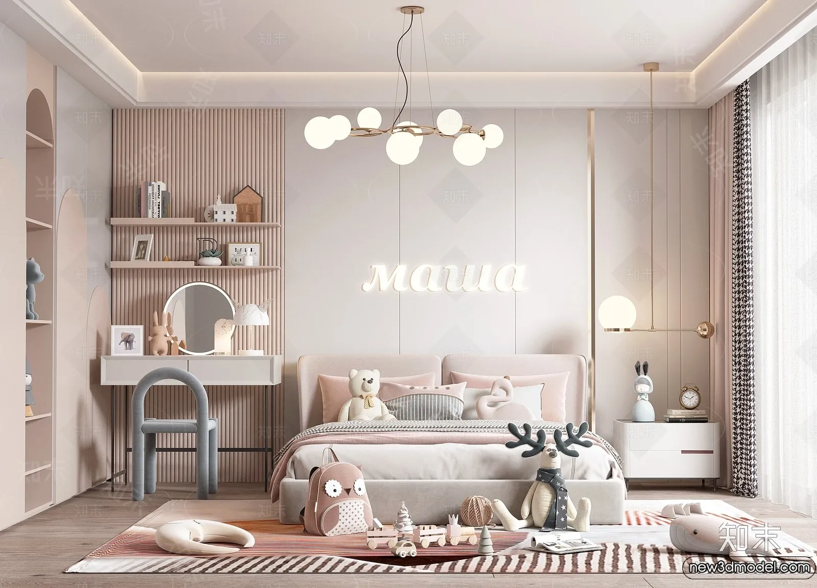 Children Room – 3D Interior Scene – Girl Room – 214