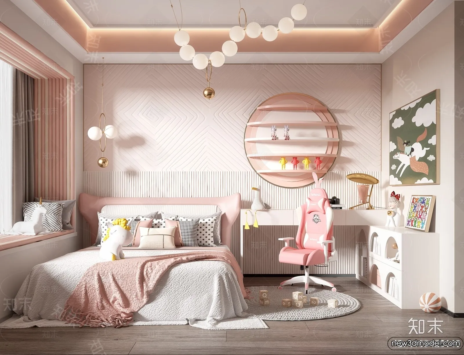 Children Room – 3D Interior Scene – Girl Room – 216