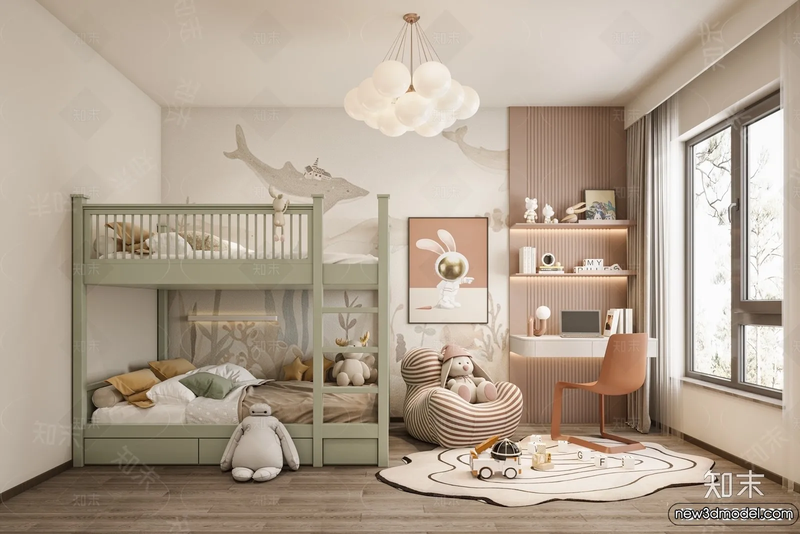 Children Room – 3D Interior Scene – Girl Room – 217