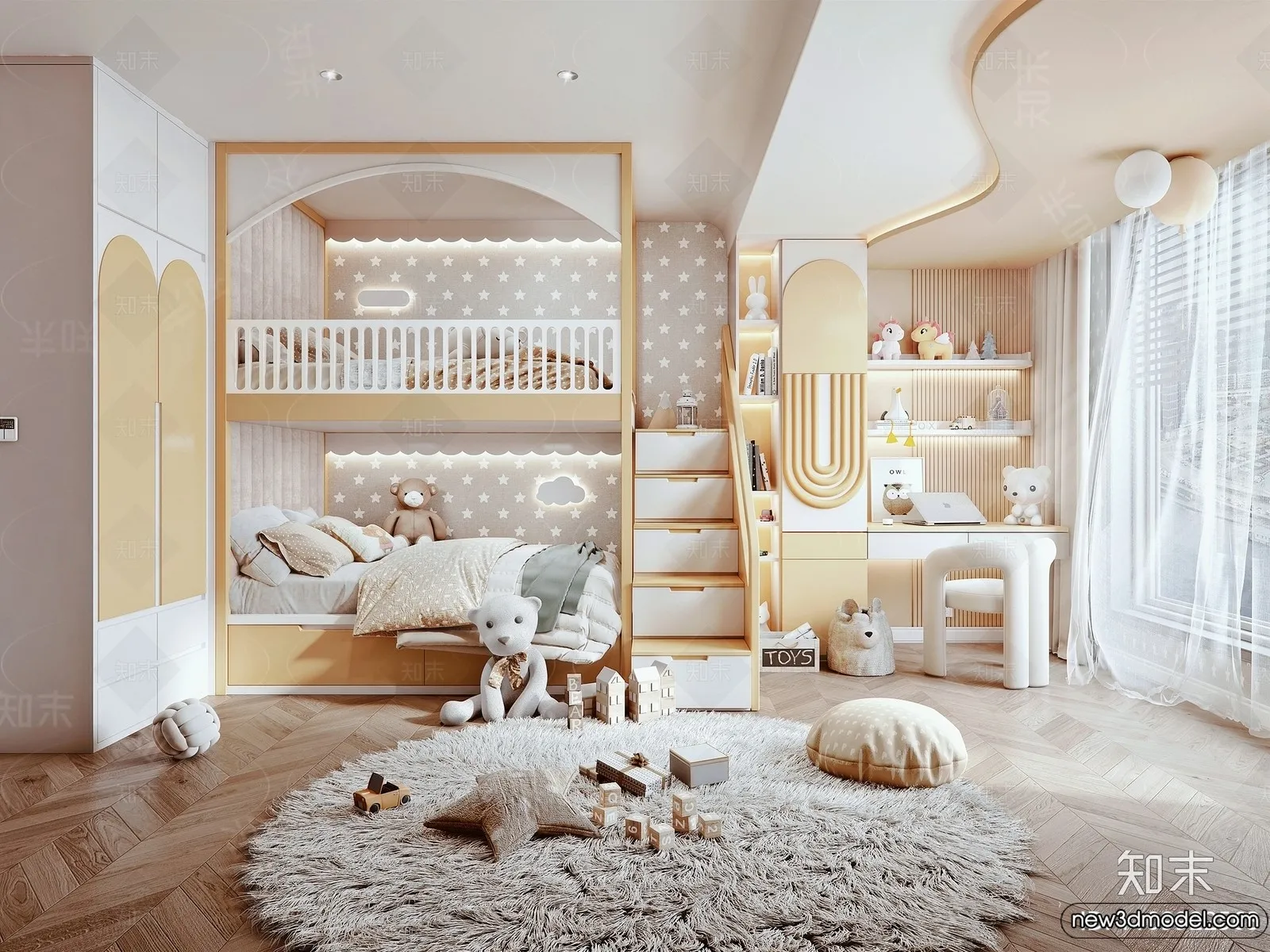 Children Room – 3D Interior Scene – Girl Room – 218