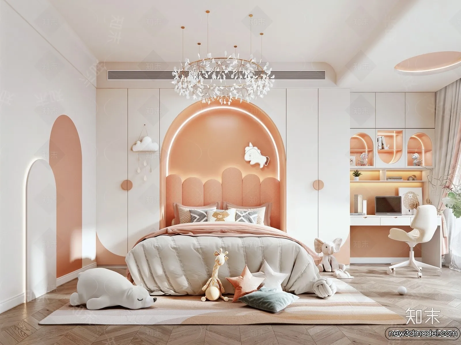 Children Room – 3D Interior Scene – Girl Room – 221