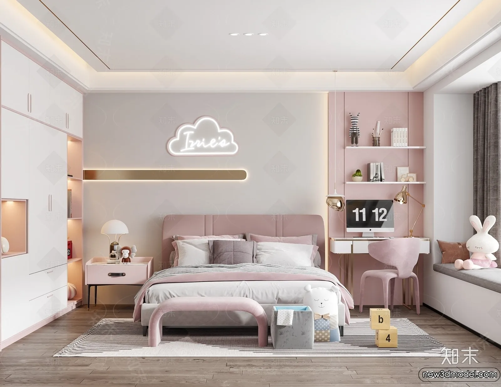 Children Room – 3D Interior Scene – Girl Room – 228