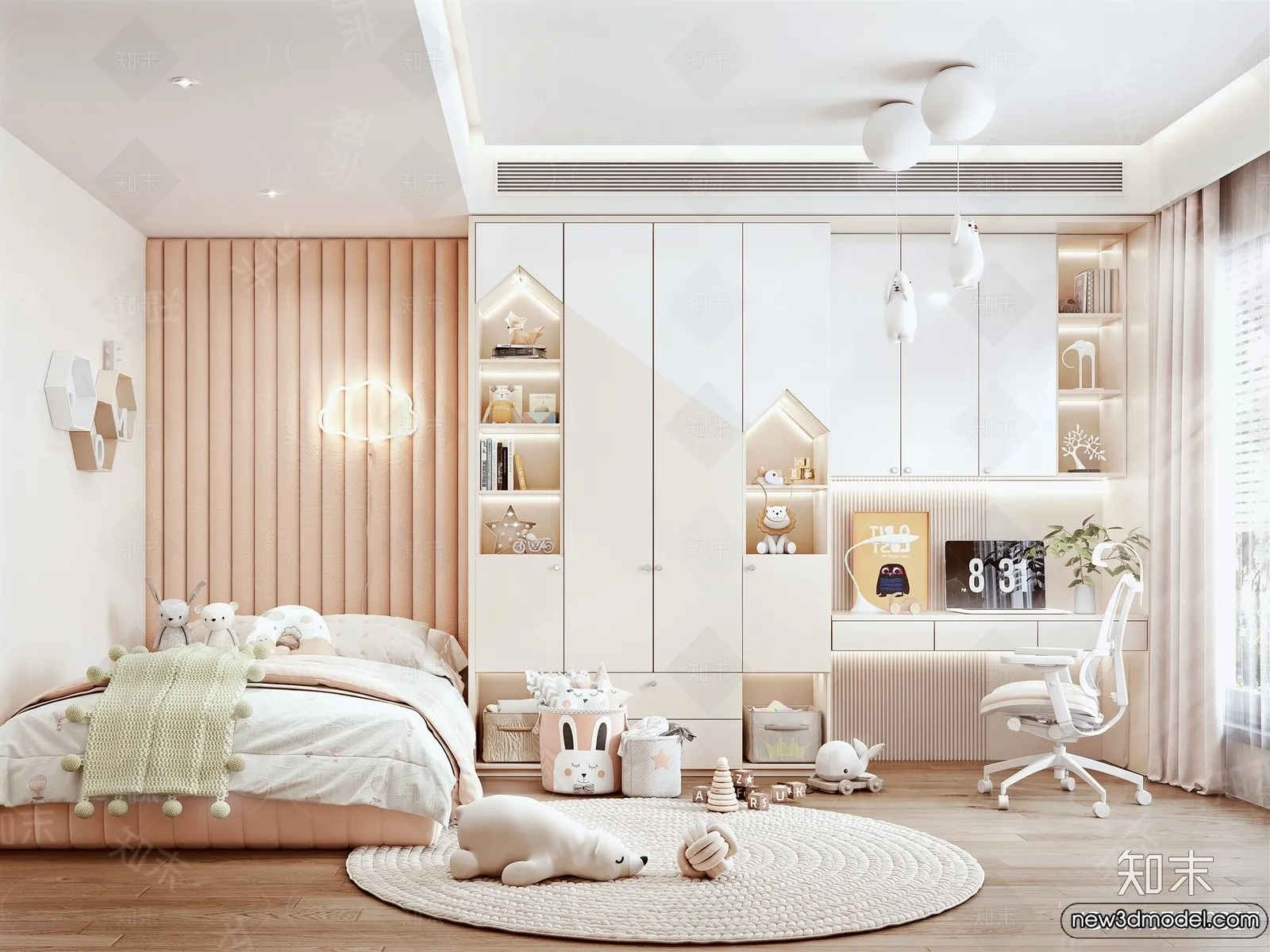 Children Room – 3D Interior Scene – Girl Room – 234