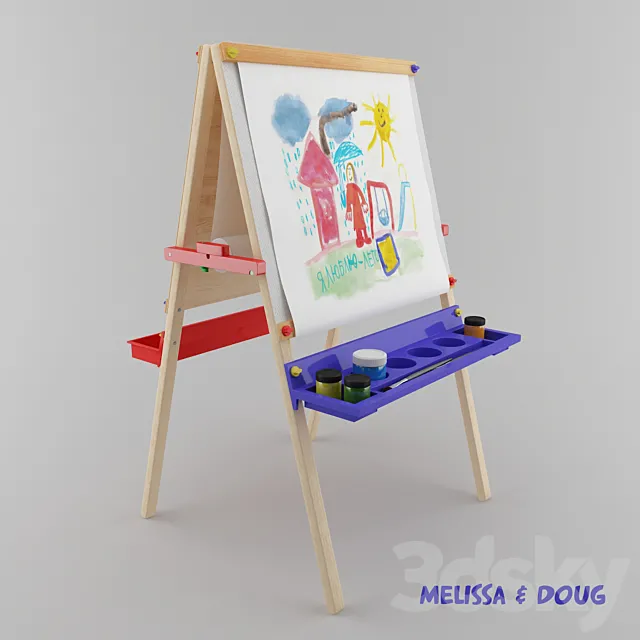 Children sided easel 3ds Max