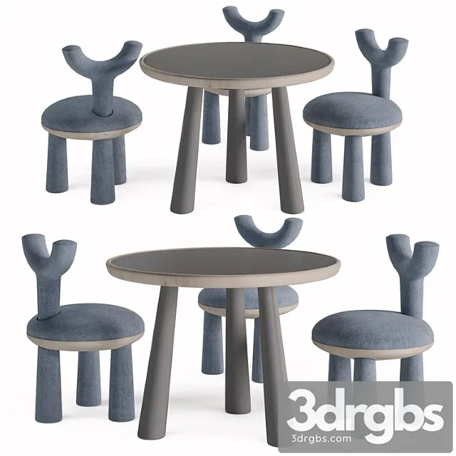 Children Table and Chairs Set by Flow 3dsmax Download