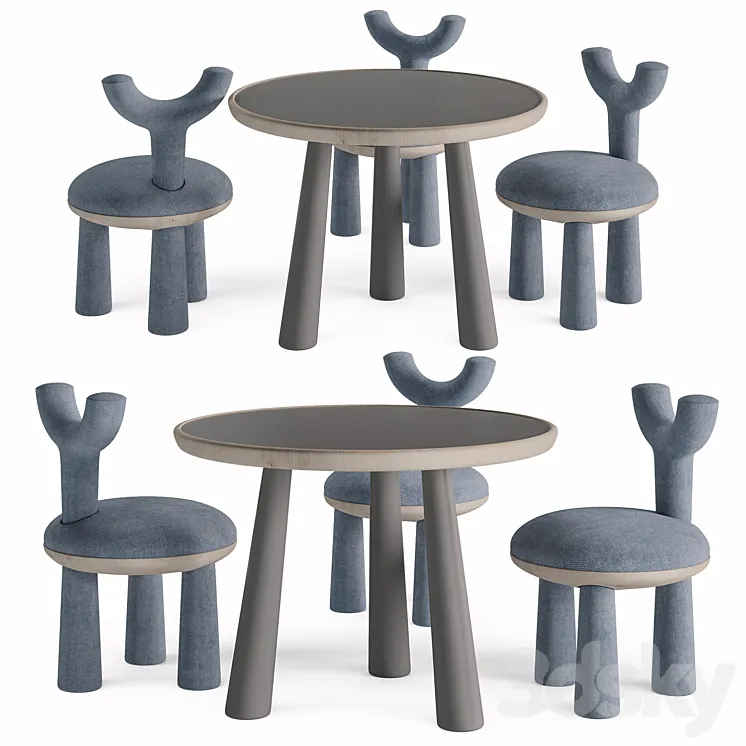 Children Table and Chairs set by Flow 3DS Max