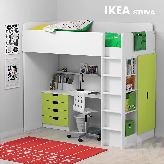 Children’s bed Ikea STUVA _ STUVA Ikea 3DSMax File