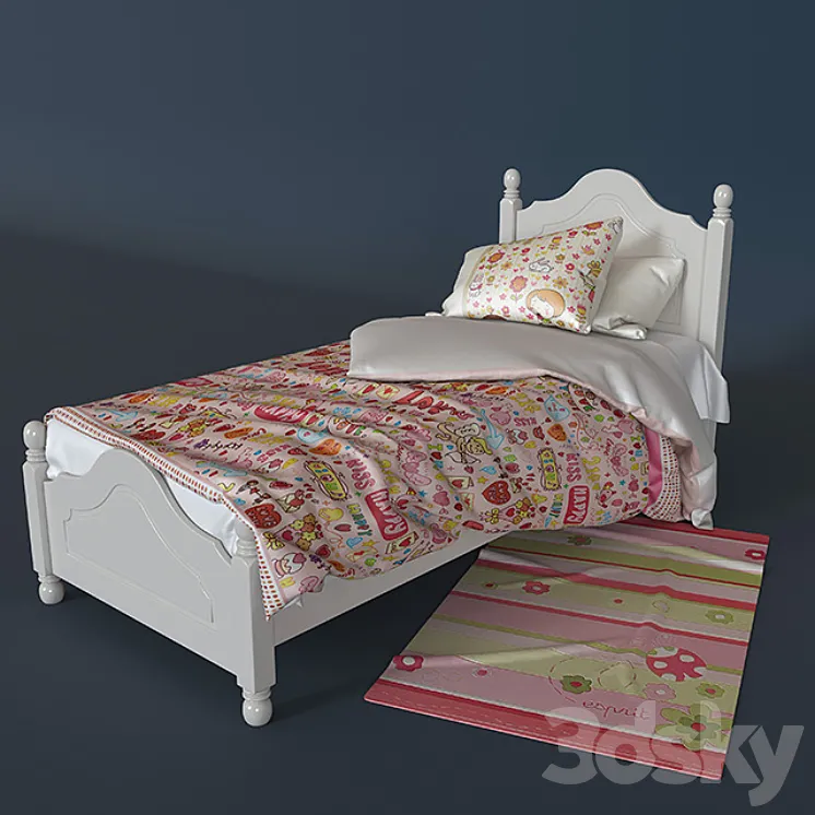Children’s bed in Provence style 3DS Max