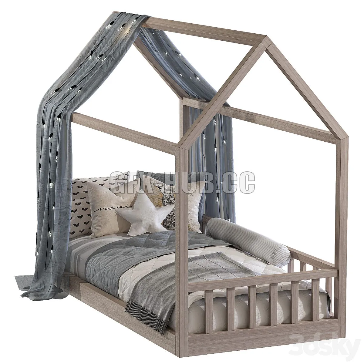 Childrens bed in the form of a house 3dsMax Model
