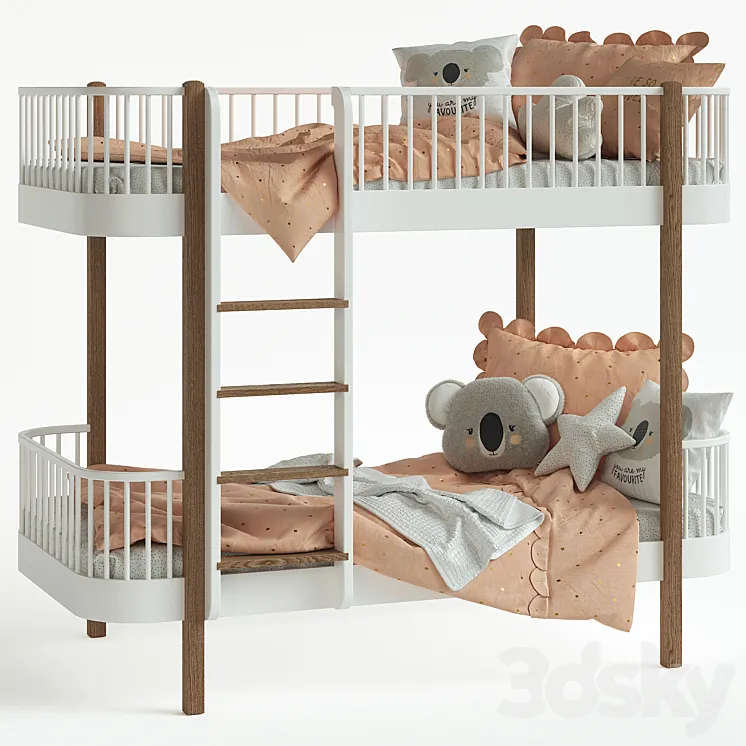 Children's bed – Nubie Oliver Wood Bed 3DS Max