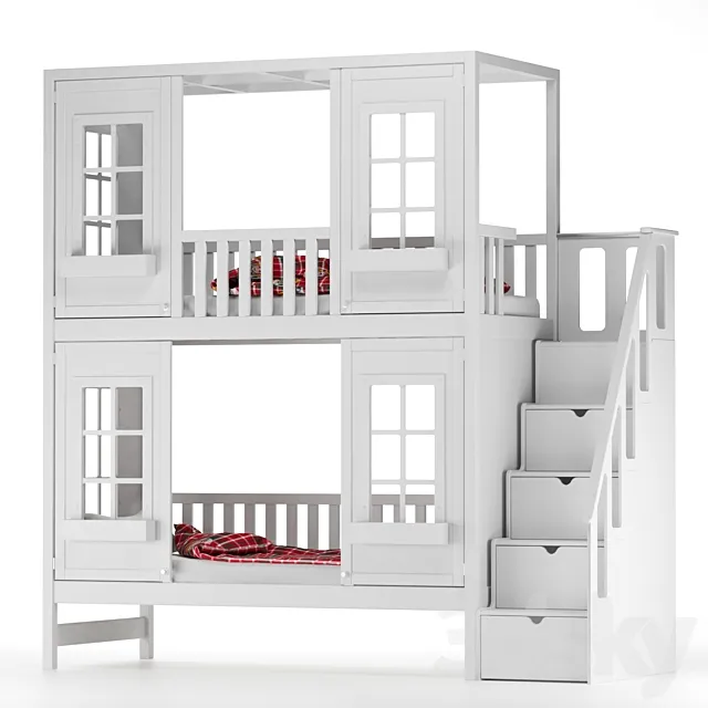 Children’s bed Palazzo with a chest of drawers 3ds Max