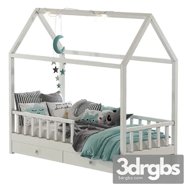Childrens Bed With Columns 6 3dsmax Download