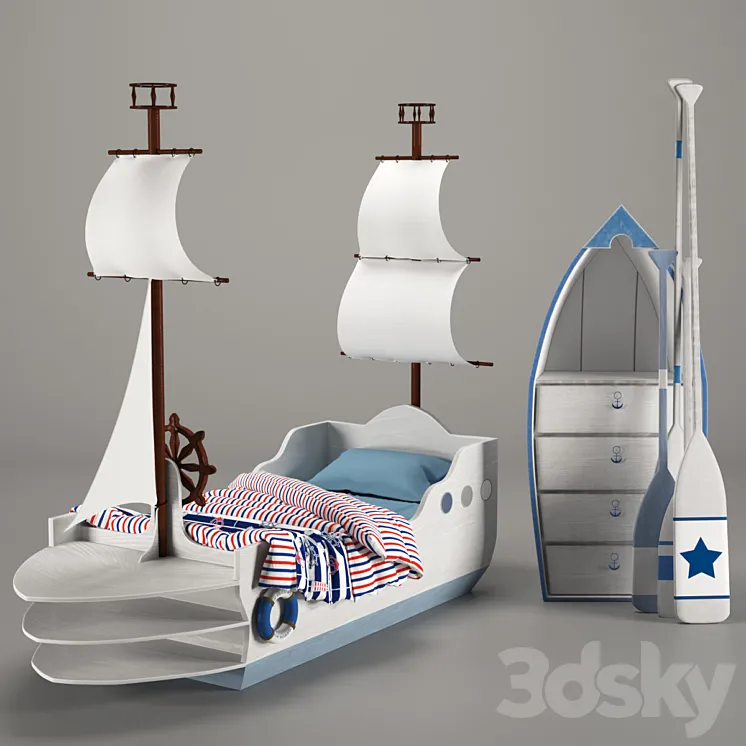 Children's Boat Bed 3DS Max Model