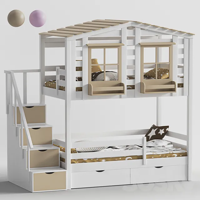 children’s bunk bed 2 3ds Max