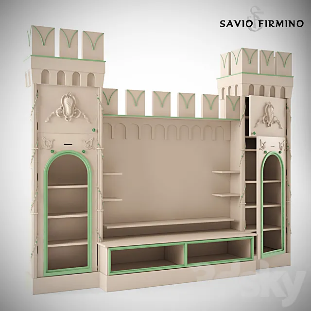 Children’s furniture “Castle” Savio Firmino. TV wall 3DS Max Model