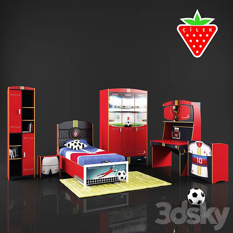 children's furniture Cilek a series of Football 3DS Max