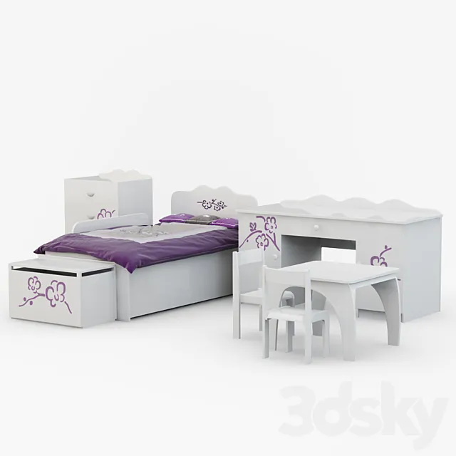 Childrens furniture Orchid Violet 3DSMax File