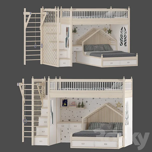Childrens furniture set 3ds Max
