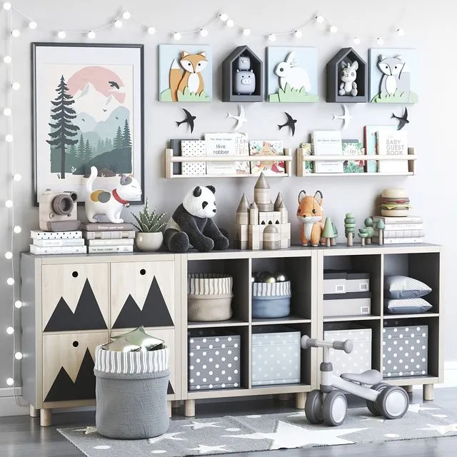 Childrens furniture with toys (KALLAX Bookcase) 3dsMax Model