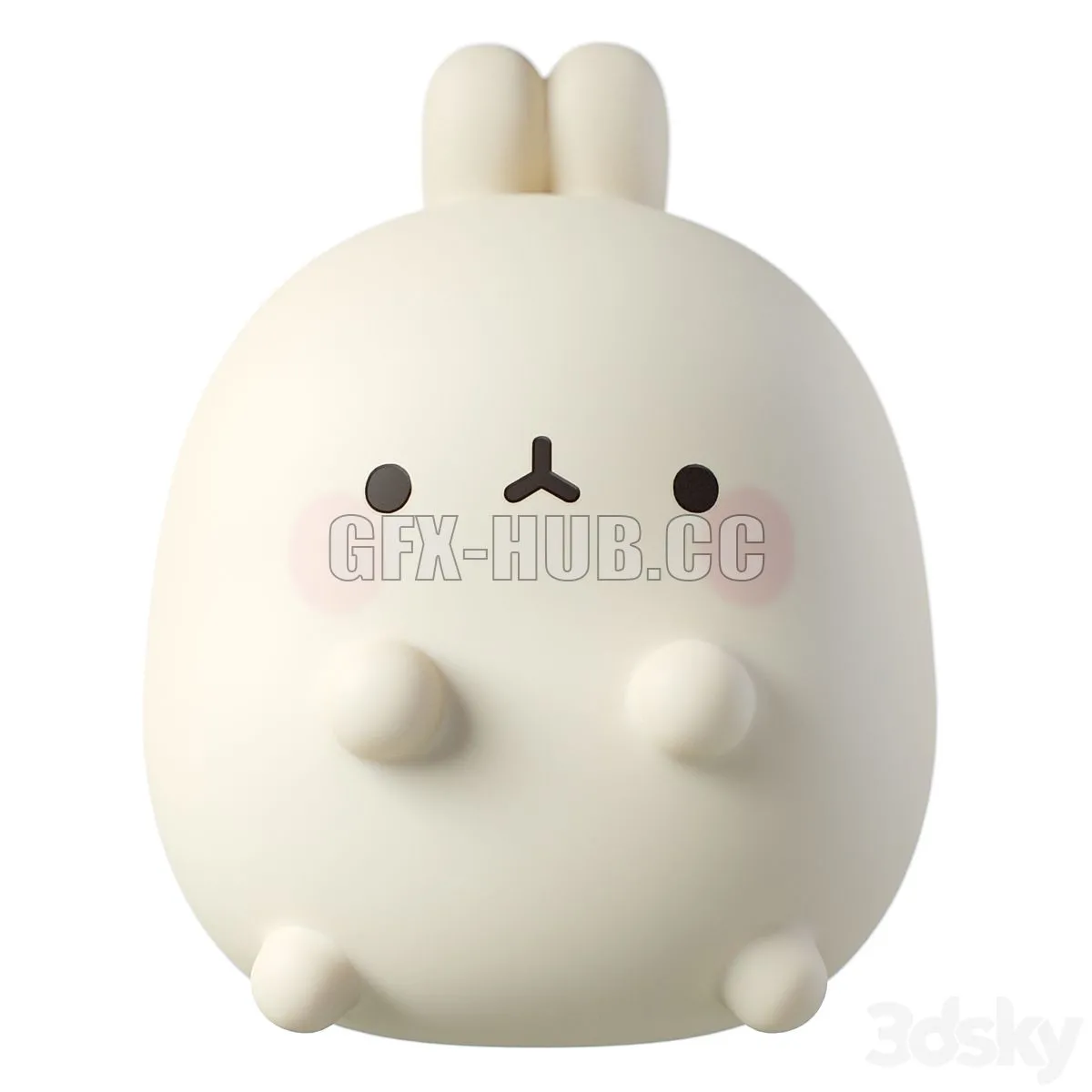 Childrens plastic toy Millimages Molang 3dsMax Model