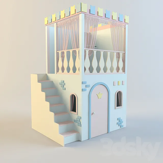 Children’s play House Castle 3ds Max