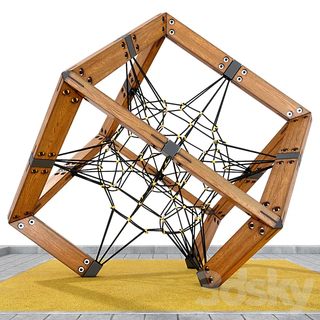 Children’s play rope complex Cube. Playground 3DS Max Model