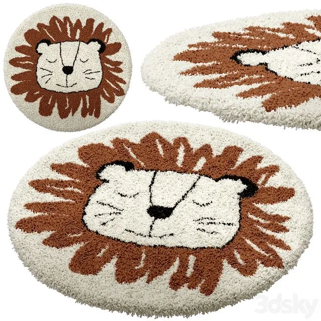 Children’s round carpet with the image of a lion Syma 3dsMax Model