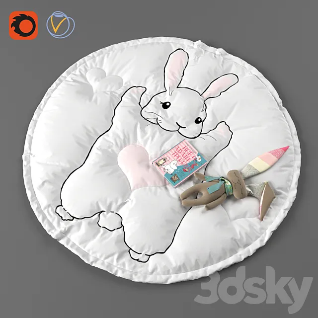 Children’s rug “Bunny” 3DS Max Model