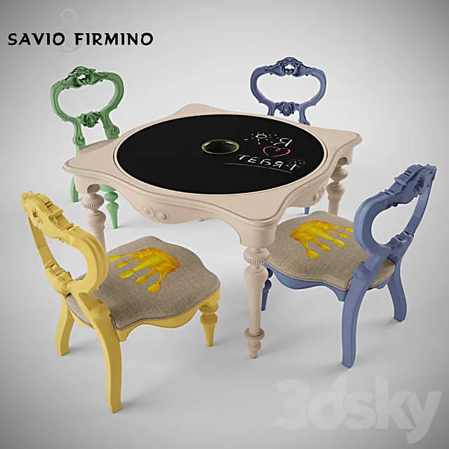 Children’s table and chairs Savio Firmino 3DS Max Model